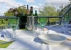 Mahlzeit auf Terrasse